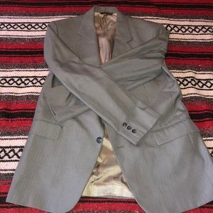 Oscar de la Renta Two Piece Suit//Grey Striped